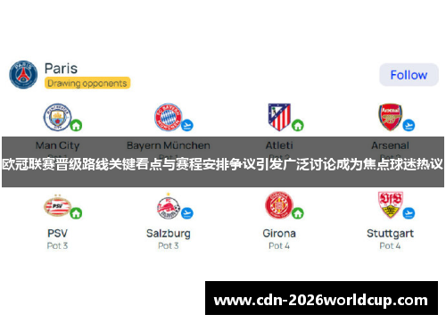 欧冠联赛晋级路线关键看点与赛程安排争议引发广泛讨论成为焦点球迷热议